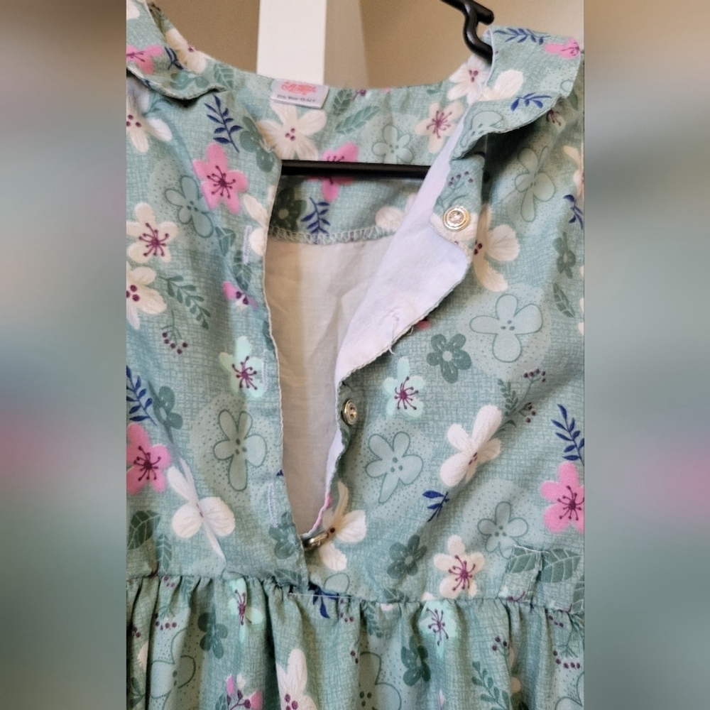 Floral Green Kids Dress 12-14 Years - Picture 5 of 6